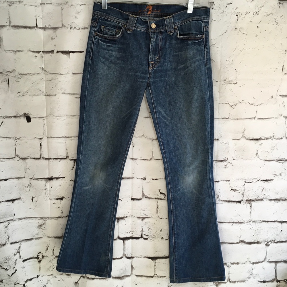 7 For All Mankind Bootcut Distressed Jeans 28